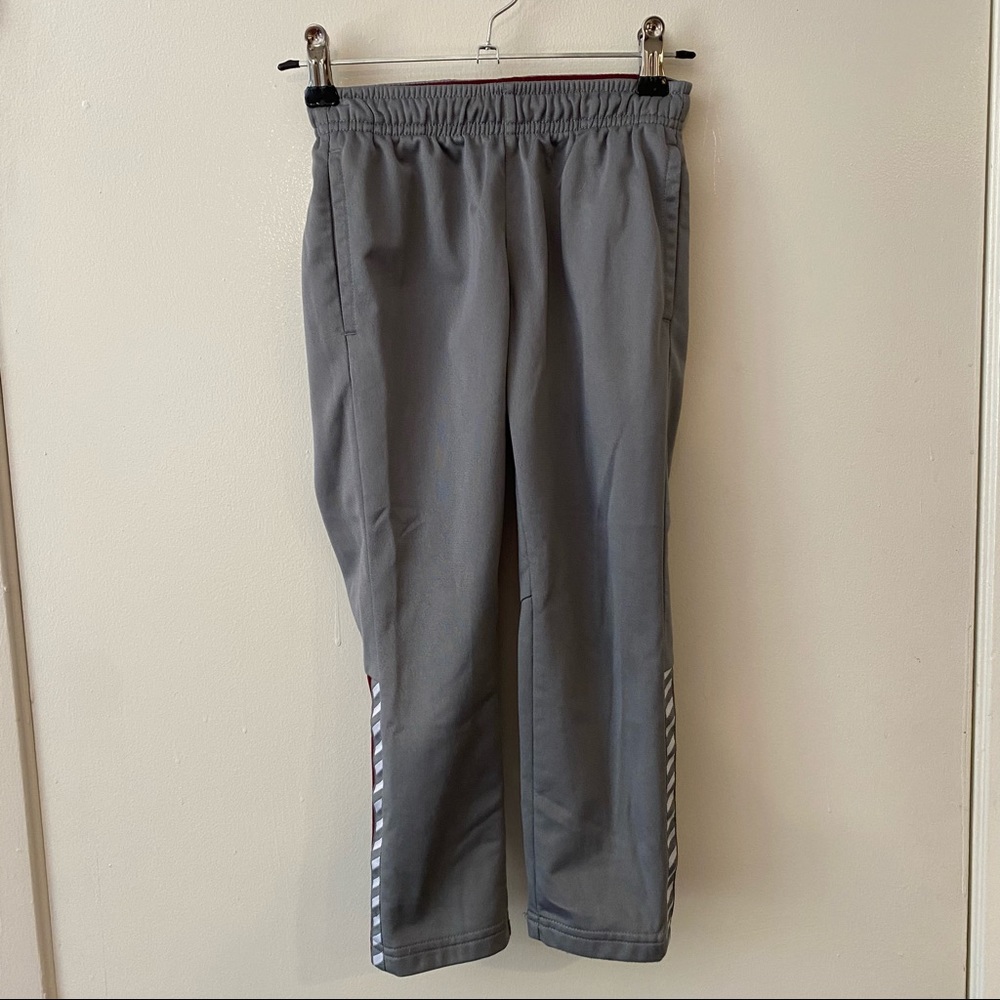 Gray White Burgundy Stripe Boys Sweatpants